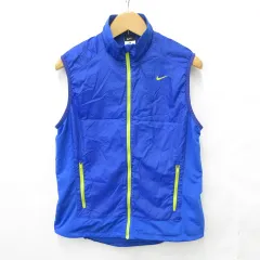 ナイキ NIKE ベスト スポーツウェア トレーニング ジップアップ ロゴ メッシュ 前あき 青 ブルー M