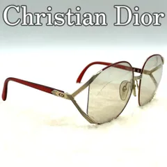 Christian Dior クリスチャンディオール ヴィンテージ メタルフレーム メガネ サングラス ゴールド レッド プラスチックテンプル オーバルフレーム レトロデザイン