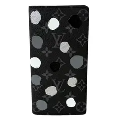 LOUIS VUITTON ルイヴィトン LV×YK ポルトフォイユ・ブラザ 草間彌生コラボ M81932 NOIR ET ARGENT キャンバス 長財布 ユニセックス 【中古】 22512R65