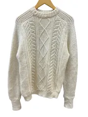 古着 フィッシャーマンセーター アランニット 40 生成り メンズ/027