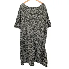 ズッカ zucca ビンテージフラワーワンピース  半袖 総柄 グレーグリーン ネイビー M