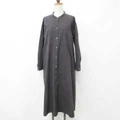 アンタイトル UNTITLED ワンピース シャツワンピース ロング 長袖 釦前開き 茶 ブラウン 2