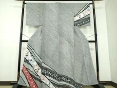 辻ヶ花】訪問着 総絞り調 鹿の子 流水 灰紫系 着物 着丈151cm - メルカリ