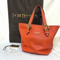 A.D.M.J レザー ハンドバッグ レッド シボ革 ゴールドスタッズ - メルカリ