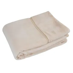 2枚合わせ毛布 セミダブル ブランケット 洗える ムレにくい 吸水加工 厚手 (アイボリー) 0