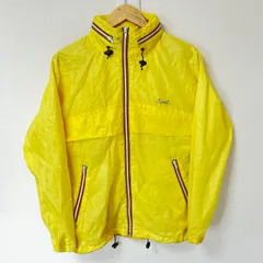 (^w^)b SOUL ソウル ジップアップジャケット ナイロン100% ロゴ刺繍 ライトアウター 薄手 シンプル ストリート 古着MIX デイリー タウンユース アウトドア イエロー レディース サイズM