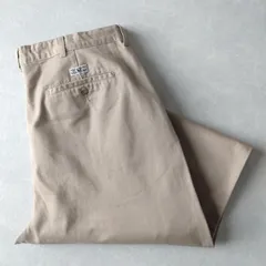 ■古着 POLO RALPH LAUREN ポロラルフローレン POLO CLASSICPANT ポロチノ ツイルパンツ 2タック ベージュ 実寸W38L29【L5647】