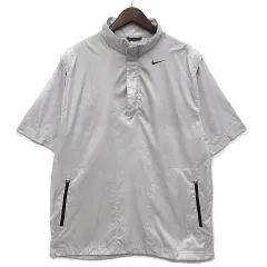 ナイキゴルフ NIKE GOLF ハーフジップ ナイロン ブルゾン ジャケット 半袖 ライトグレー XL 362336-011