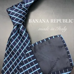 【美品】BANANA REPUBLIC ネクタイ チェック柄 ネイビー ホワイト