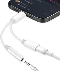 Lightning 3.5MM変換アダプター iPhone 2in1イヤホン変換アダプタ 充電しながらイヤホン 急速充電