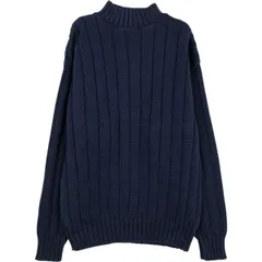 古着 80~90年代 エディーバウアー Eddie Bauer 黒タグ ハイネック コットンニットセーター メンズM相当 ヴィンテージ/eaa619702