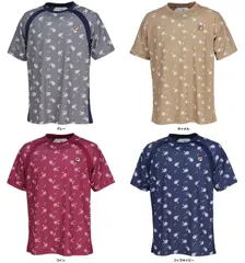 フィラ FILA テニス ゲームシャツ メンズ ウェア テニスウェア 半袖 バックホールメッシュ ヘリテージライン 吸水 吸湿 速乾 UV 部活 練習 トレーニング トレーニングウェア  VM5704 14 ワイン