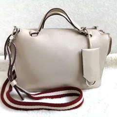 バリー ショルダーバッグ キッセン  ハンドバッグ ミニボストン レザー 2WAY 本革  斜め掛け ホワイト系 bally トレスポ ロゴ