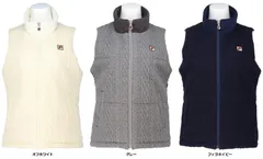 フィラ FILA テニス ベスト レディース ウェア テニスウェア モーデュロイニット キルトジャガード 防寒 中綿 部活 練習 トレーニング トレーニングウェア 重ね着  VL2977 20 フィラネイビー