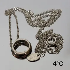 ヨンドシー　４℃　エターナル　シルバーK10ダブルループ　ピンクゴールドネックレス