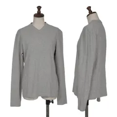 ジルサンダーJIL SANDER Vネックコットンカットソー グレーL