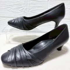 REGAL リーガル BEAUFIT ビューフィット ドレープデザインパンプス 22.5cm ブラック 約5cmヒール