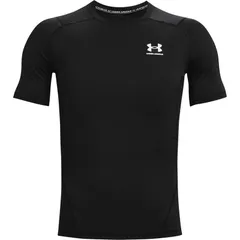 underarmour(アンダーアーマー) 23UAヒートギアアーマー ショートスリーブ マルチSP インナーシャツ (1361518-001)、BLACK/WHITE