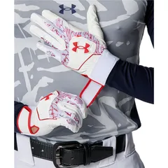 underarmour(アンダーアーマー) 53 バッティンググローブ 野球ソフトバッティングG (6001310-101)26SS、WHT/RED