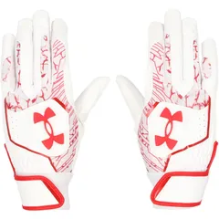 underarmour(アンダーアーマー) 53 バッティンググローブ 野球ソフトバッティングG (6001317-101)26SS、WHT/RED