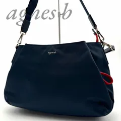【B4788】 agnès b.  アニエスベー 2way ショルダーバッグ ハンドバッグ ネイビー ナイロン 手持ち 肩掛け レディース