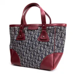 クリスチャンディオールChristian Dior トロッターロゴハンドバッグ 赤紺ベージュ