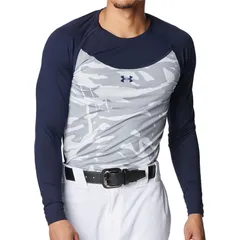 underarmour(アンダーアーマー) 61ヒートギア L/S クルーネック シャツ 野球ソフトインナーシャツ (6013137-410)26SS、MDN