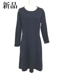 タグ付き新品 ニットワンピース 膝丈ワンピース 長袖  紺 ネイビー 千鳥格子 チェック柄 厚手 韓国 大きいサイズレディース