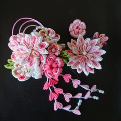 つまみ細工の髪飾りセット/ピンク系/七五三/卒業式/結婚式/成人式