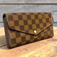 x76 ポルトフォイユ サラ　新型　Louis Vuitton ルイ ヴィトン 　2つ 折り　二つ折り　フラップ ボタン 式　長 財布 ウォレット　三角　ダミエ
