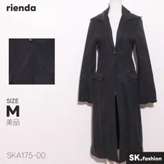 美品 rienda アウター 襟付き ロング丈 テーラード風 フロントボタン コート