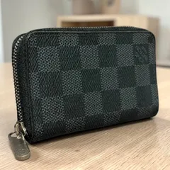 x62 ジッピー コインパース　Louis Vuitton　ルイ ヴィトン　短 財布　コインケース　カードケース　小銭入れ　ジップ アラウンド  ミニ コンパクト ウォレット　ラウンド ファスナー　ダミエ　グラフィット　ブラック