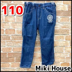 Miki House　ミキハウス　チノパン/デニム風パンツ　110㎝　ブルー　サイズ調節可能　現状品　NMO3-024-08