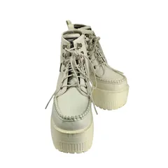 ヨースケユーエスエー YOSUKE U.S.A 厚底レースアップショートブーツ レディース  LL