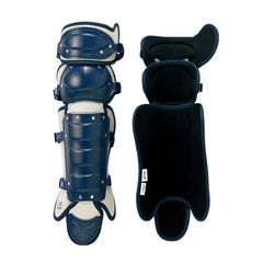 軟式用・ゴムソフトボール用レガース ネイビー×グレーMサイズ 試着のみ 