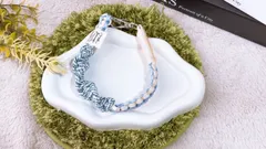 パラコード✶スマホストラップ✶ショート手首用✶ハンドストラップ✶ストラップホルダー付✶光沢ベビーブルー☓シャンパンゴールド☓MIX