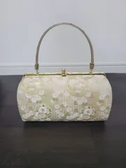 和装用バッグ  着物 小紋 訪問着 上品　結婚式　成人式　ゴールド　大きめ