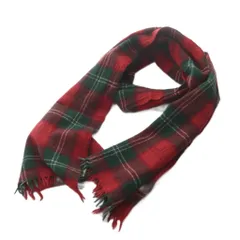 ローカリー LOCALLY マフラー チェック柄 フリンジ レッド /YO8