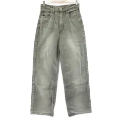 アッパーハイツ upper hights THE NIECE ワイドデニムパンツ ジーンズ ジップフライ USED加工 22 ライトグレー 18R201502SLV /KU