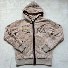 REAL MASTERS （リアルマスターズ） フリースボアジャケット パーカー パイピング 刺繍ロゴ ビックロゴ メンズ Mサイズ