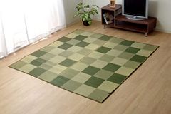 熊本県産い草 国内工場生産 い草ラグ 261×261 グリーン - メルカリ