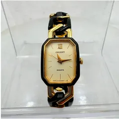 【❗️✨レディースクォーツ✨❗️】ORIENT A054B7-10 ゴールド×ブラック クォーツ腕時計✨簡易清掃済・ジャンク品現状品‼️