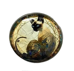 猫 ピンズ ピンブローチ かわいい キャット ミュシャ 猫好き ブローチ 子猫 シャム猫 絵画 アート おしゃれ レトロ ピンバッジ ねこ ネコ