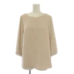 ジャスグリッティー JUSGLITTY プリーツ シャツ ブラウス 五分袖 パール装飾 1 ベージュ 40361180 /BM