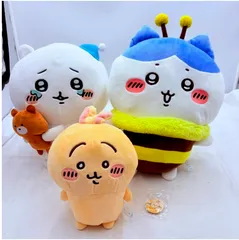 【❗️✨コレクター向け✨❗️】ちいかわ ぬいぐるみ3体＋缶バッジ1点セット✨癒し系キャラグッズ✨簡易清掃済・現状品‼️