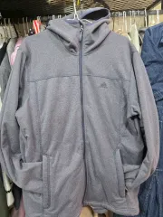 アディダス グレー 裏起毛パーカー ジップアップ 110