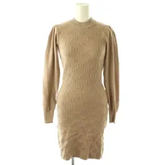 ダーリッチ Darich ブークレジャガードニットワンピース ミニ 長袖 F ベージュ /HK ■OS