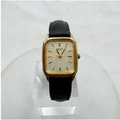【❗️✨スクエアケース✨❗️】SEIKO クオーツ 1N01-0LR0 角型フェイス ゴールド×黒革ベルト✨簡易清掃済・ジャンク品‼️