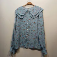 フラワー パータン フリル カラー ブラウス 90 サイズ 春 秋 62224