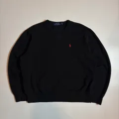 ポロ ラルフ ローレン 刺繍 ロゴ ブラック スウェット